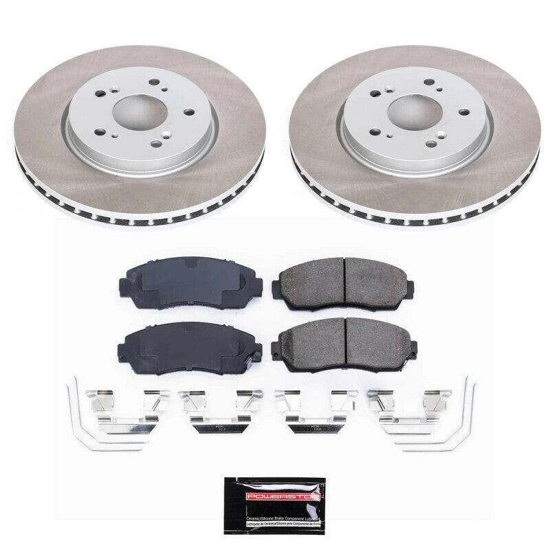 Power Stop 12-15 Honda Crosstour Front Semi-Coated Rotor Kit Brake Kits - Performance Blank PowerStop