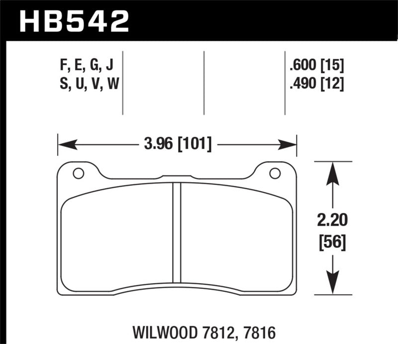 Hawk Wilwood 15mm HPS Brake Pads Brake Pads - Performance Hawk Performance