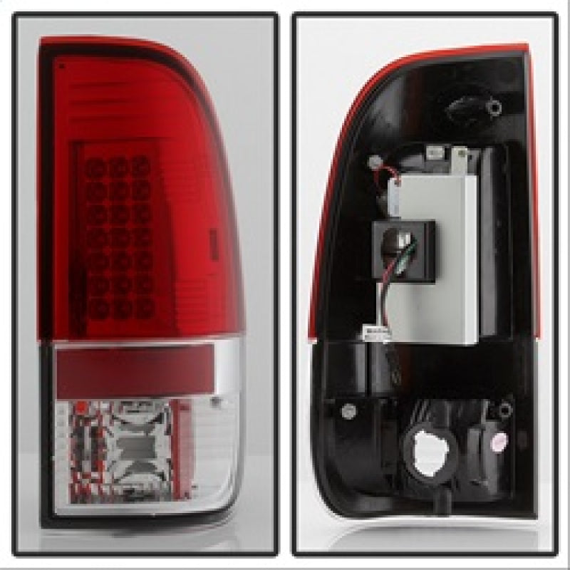 Spyder Ford F150 side 97-03/F250/350 Duty 99-07 LED Tail Lights Red Clear ALT-YD-FF15097-LED-RC Tail Lights SPYDER