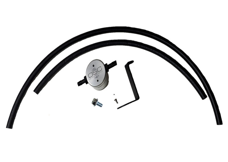 J&amp;L 16-24 Infiniti Q50/Q60 3.0T Oil Separator 3.0 Driver Side - Clear Anodized Oil Separators J&L