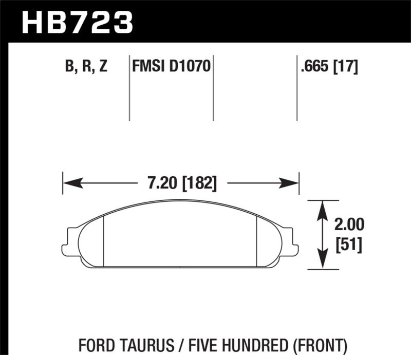 Hawk 08-09 Ford Taurus / 05-07 Ford Five Hundred HPS 5.0 Street Front Brake Pads Brake Pads - Performance Hawk Performance