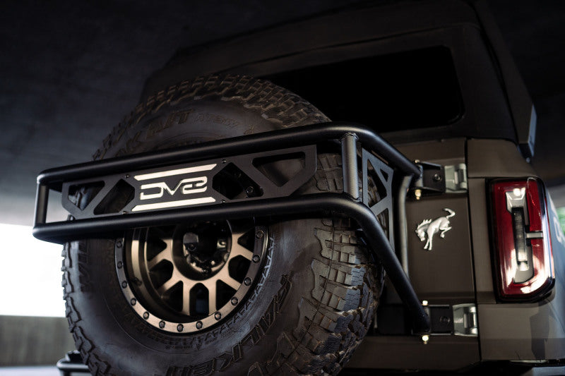 DV8 Offroad 21-23 Ford Bronco Spare Tire Guard & Accessory Mount Hitch Receivers DV8 Offroad