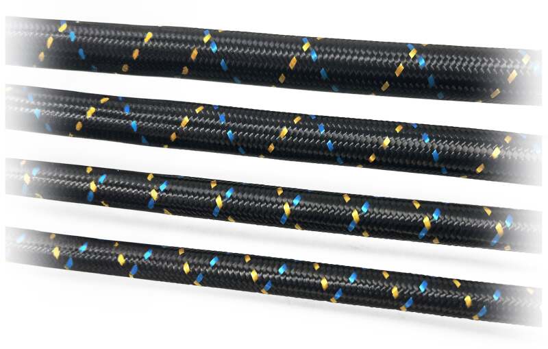 GReddy AN04 REUSABLE HOSE NYLON BRAIDED BLACK/GOLD/BLUE (PRICE PER FOOT) Oil Line Kits GReddy