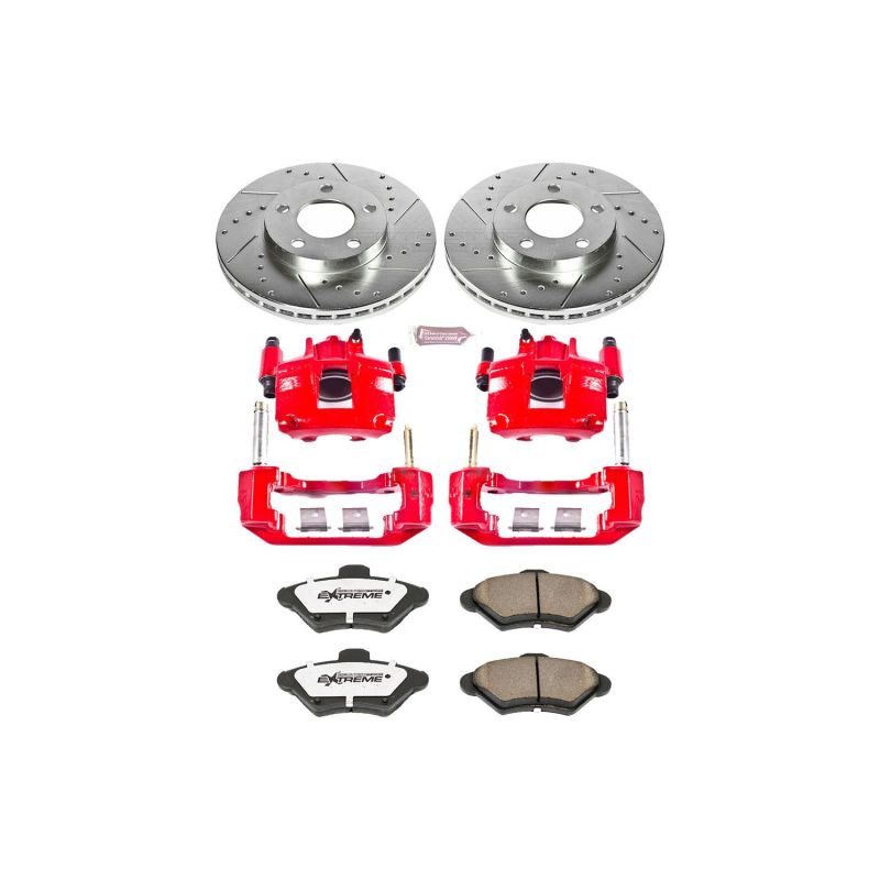 Power Stop 94-98 Ford Mustang Front Z26 Street Warrior Brake Kit w/Calipers Brake Kits - Performance D&S PowerStop
