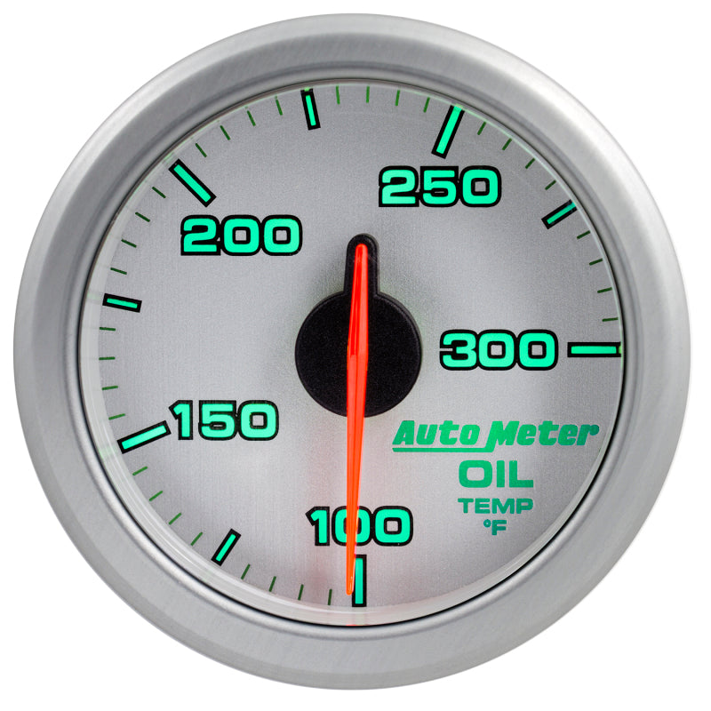 Autometer Airdrive 2-1/6in Oil Temp Gauge 100-300 Degrees F - Silver Gauges AutoMeter