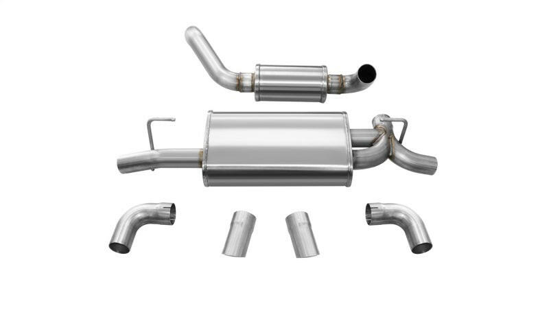 Corsa 2018-2025 Jeep Wrangler JL 2.5in Dual Rear Turn Down Exit Touring Axle-Back Exhaust Axle Back CORSA Performance
