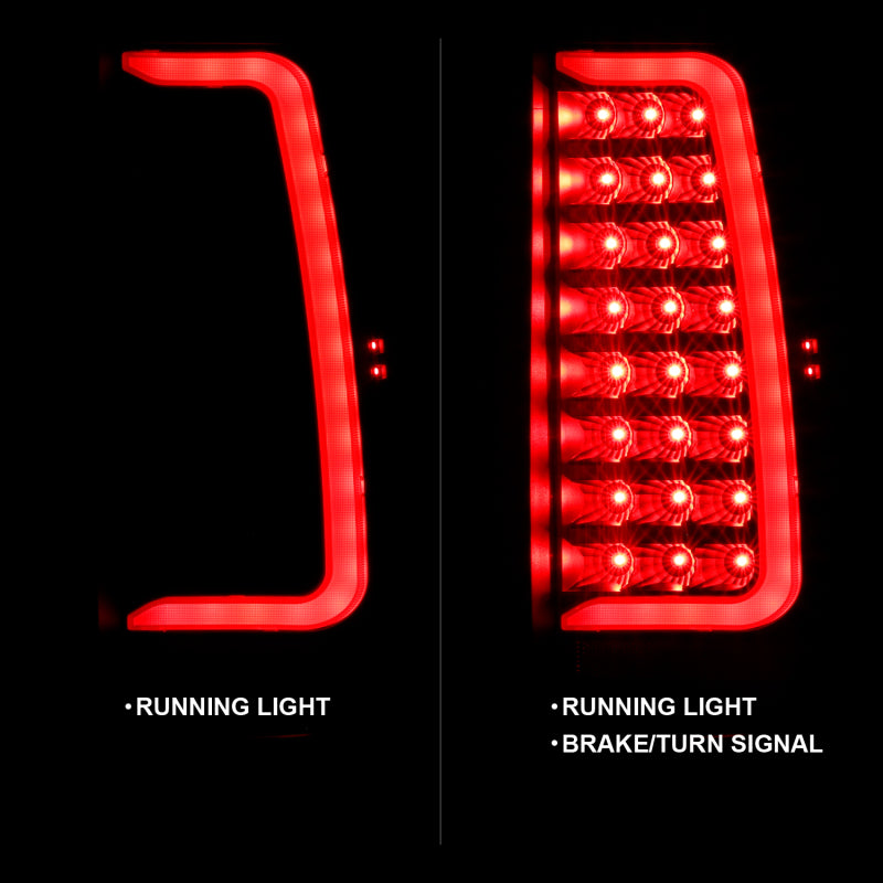 ANZO 2007-2014 Chevy Tahoe LED Taillight Plank Style Black w/Clear Lens Tail Lights ANZO