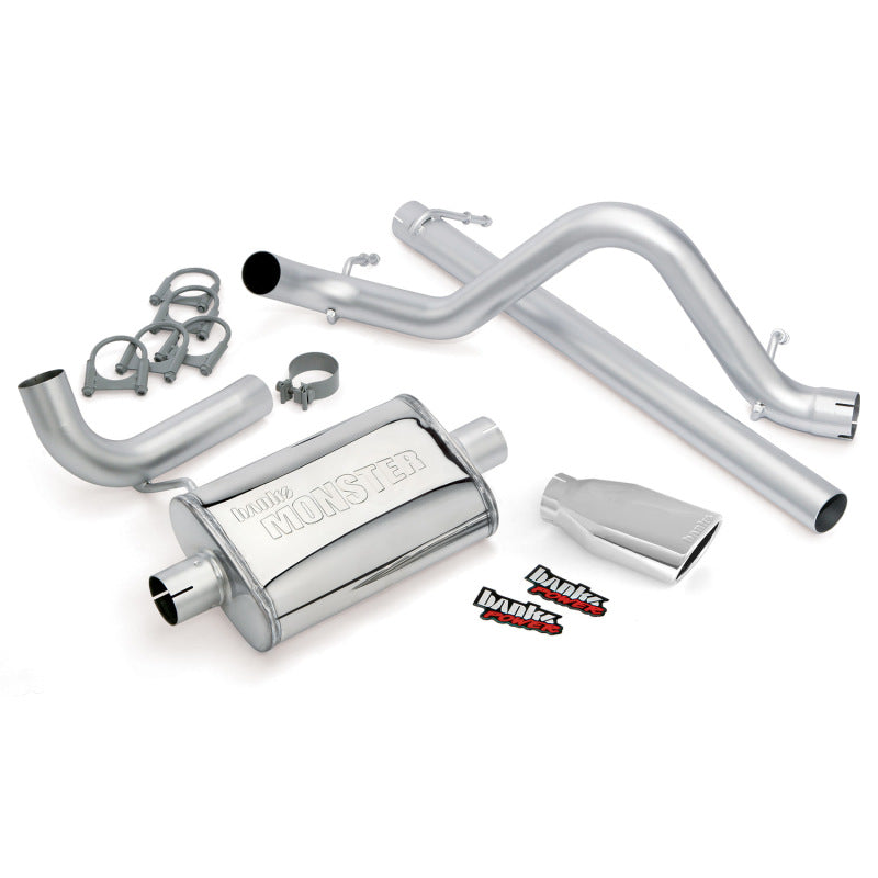 Banks Power 07-11 Jeep 3.8L Wrangler - 2dr Monster Exhaust System - SS Single Exhaust w/ Chrome Tip Catback Banks Power