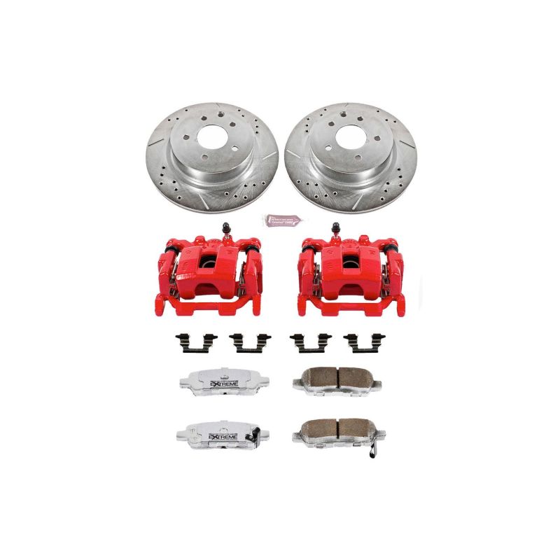 Power Stop 09-14 Nissan Maxima Rear Z26 Street Warrior Brake Kit w/Calipers Brake Kits - Performance D&S PowerStop