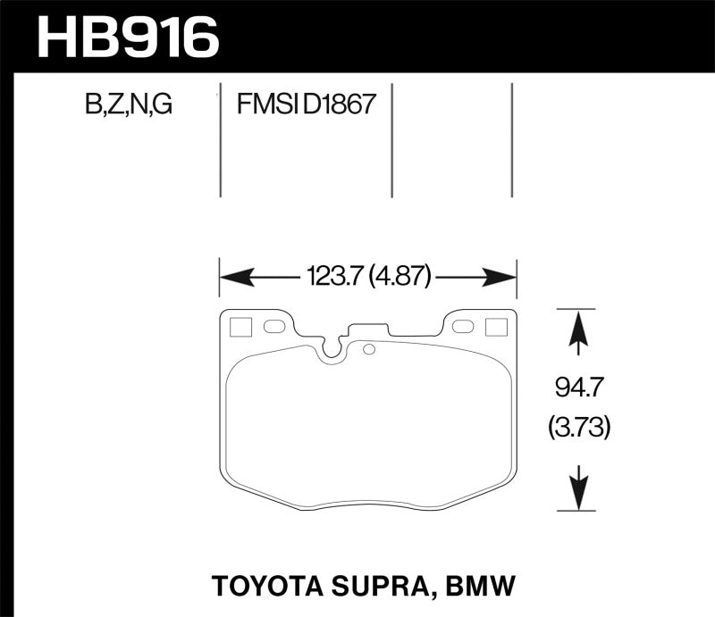 Hawk 2020 Toyota Supra / 19-20 BMW Z4 PC Street Front Brake Pads Brake Pads - Performance Hawk Performance