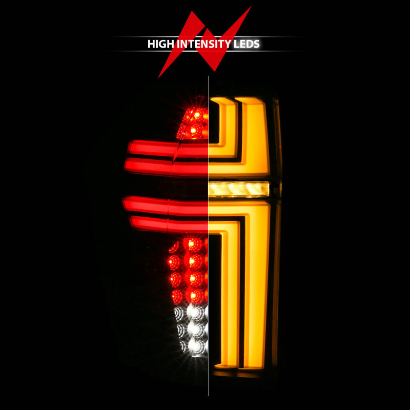 ANZO 21-24 Chevy Suburban/Tahoe Full LED Tail Lights SeqSig Black - Pair Tail Lights ANZO