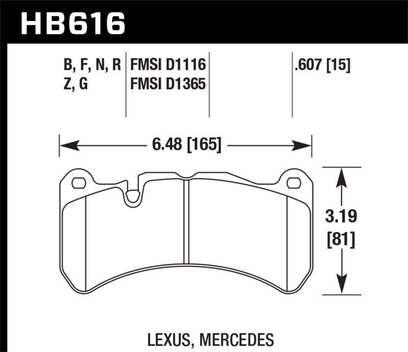 Hawk 08-09 Lexus IS-F Performance Ceramic Street Front Brake Pads Brake Pads - Performance Hawk Performance