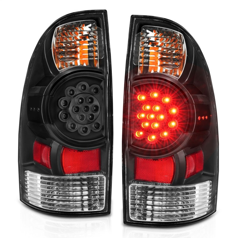 ANZO 2005-2015 Toyota Tacoma LED Taillights Black Tail Lights ANZO