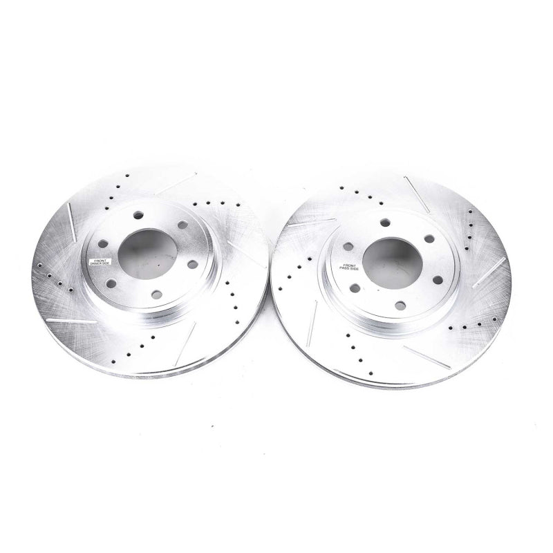 Power Stop 06-09 Chevrolet Trailblazer Front Evolution Drilled & Slotted Rotors - Pair Brake Rotors - Slot & Drilled PowerStop