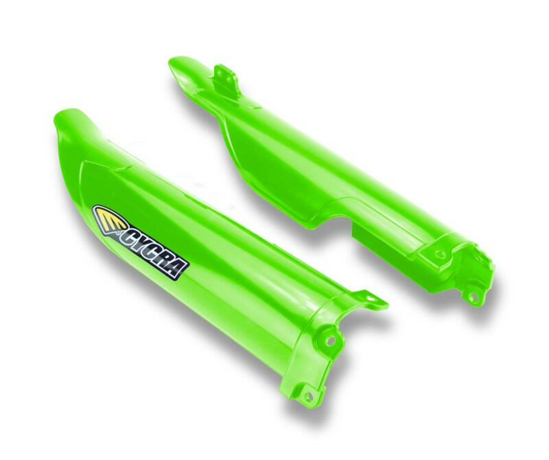 Cycra 12-16 Kawasaki KX250F-450F Fork Guards - Green Plastics Cycra