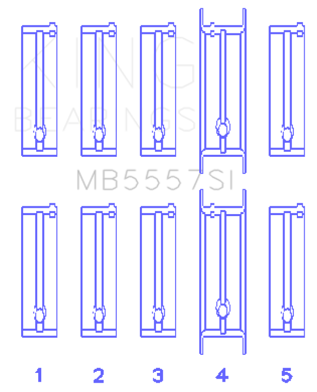 King Engine Bearings Chevrolet 121Ci/Ln2 134Ci (Size +0.25mm) Main Bearing Set Bearings King Engine Bearings
