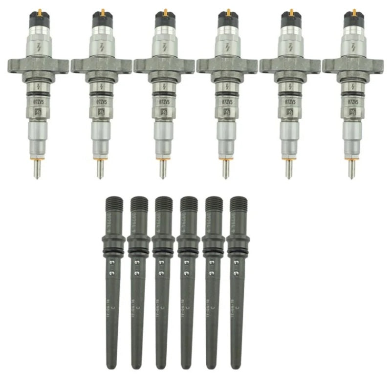 Industrial Injection 03-04 Cummins 5.9L Reman Stock Injector Pack w/ Connecting Tubes - Set of 6 Fuel Injectors - Diesel Industrial Injection