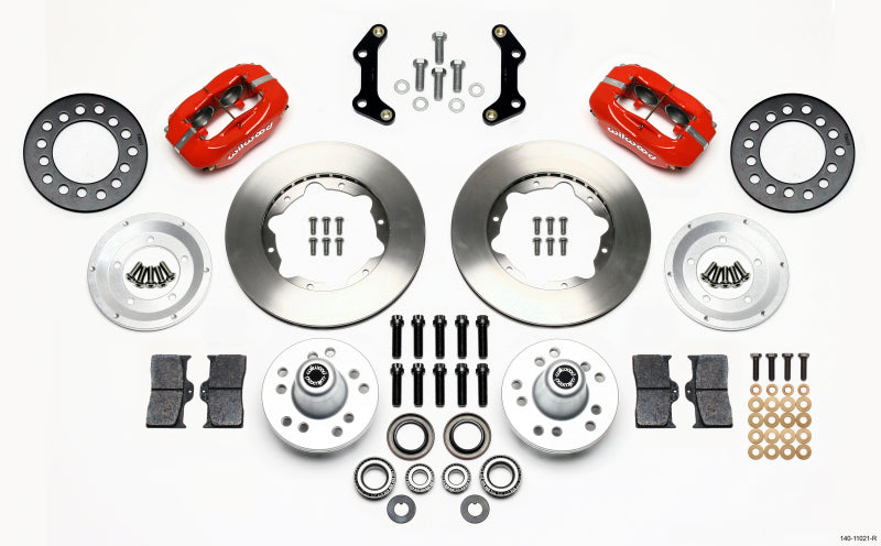 Wilwood Forged Dynalite Front Kit 11.00in Red 70-72 CDP B & E Body-Disc Big Brake Kits Wilwood