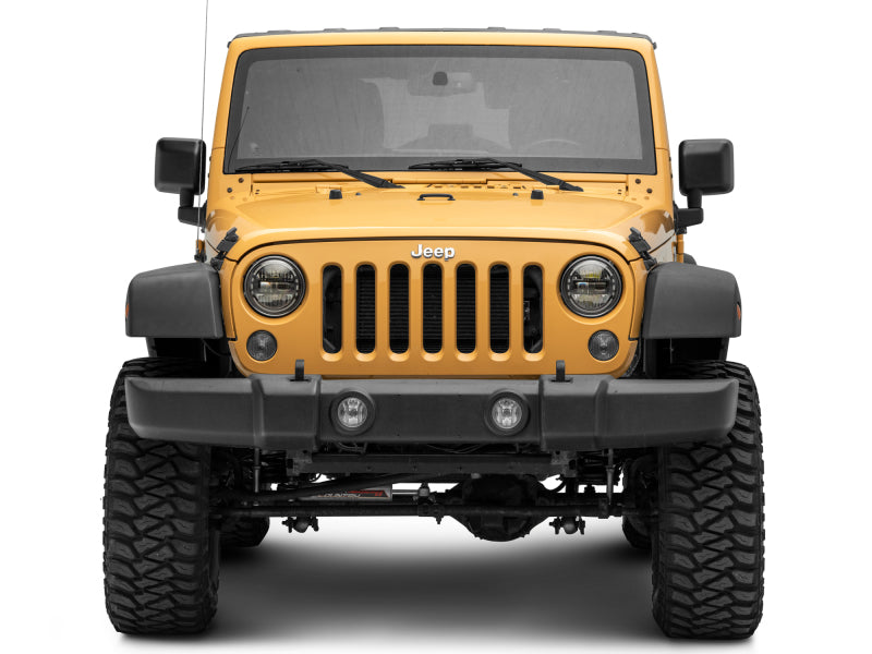 Raxiom 97-18 Jeep Wrangler TJ/JK Axial 7-Inch LED Headlights w/ DRL- Black Housing (Clear Lens) Headlights Raxiom