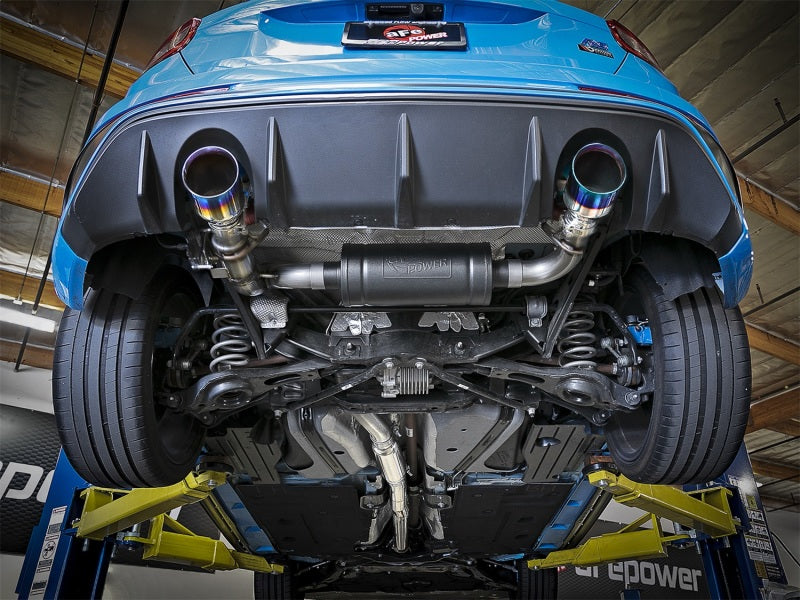 aFe Takeda 3in 304 SS Cat-Back Exhaust System w/ Blue Flame Tip 16-18 Ford Focus RS I4-2.3L (t) Catback aFe