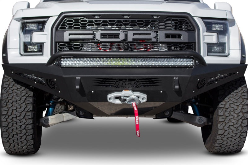 Addictive Desert Designs 17-18 Ford F-150 Raptor HoneyBadger Front Bumper w/ Winch Mount Bumpers - Steel Addictive Desert Designs