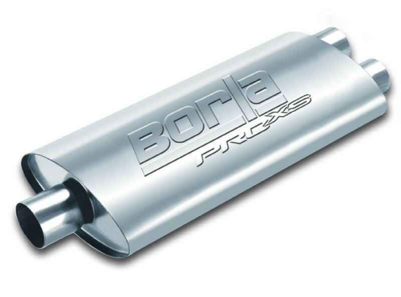 Borla Pro-XS 3in, 2-1/2in, 19in x 9-1/2in x 4in Oval Cen/Dual Turbo XL Muffler Muffler Borla
