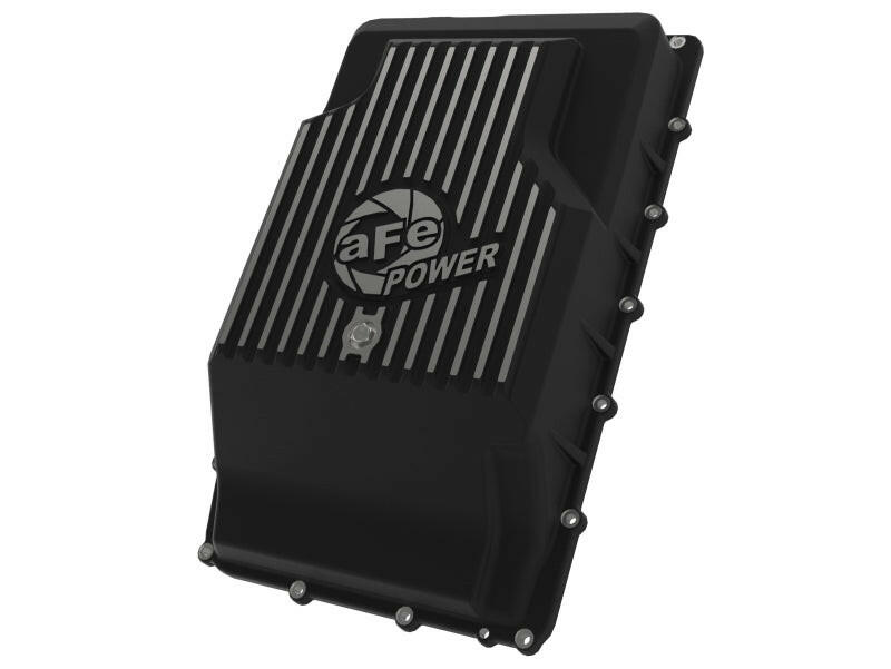 aFe 17-24 Ford F-150 10R60/10R80 Pro Series Rear Transmission Pan Black w/ Machined Fins Diff Covers aFe