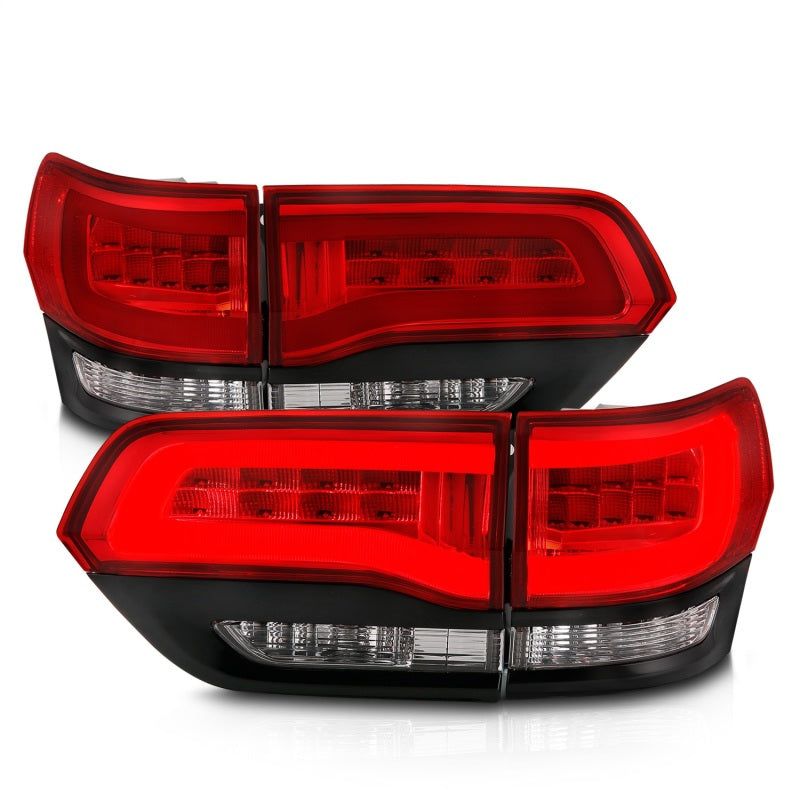 ANZO 2014-2016 Jeep Grand Cherokee LED Taillights Red/Clear Tail Lights ANZO