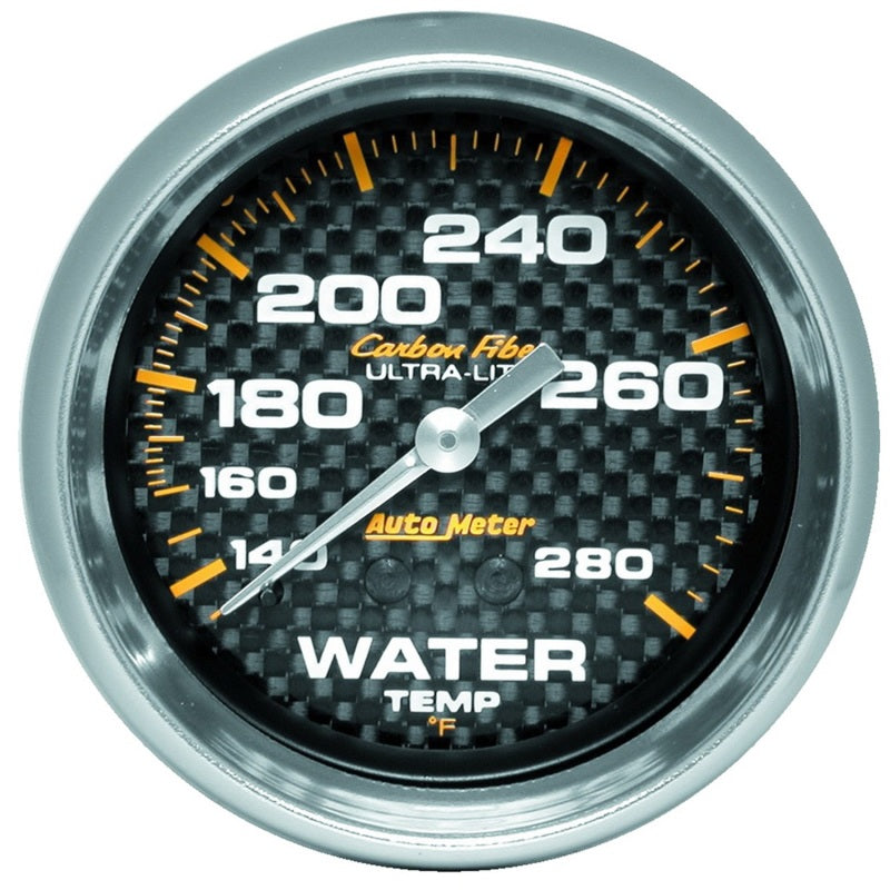Autometer Carbon Fiber 2-5/8in 140-280 Deg F Mechanical Water Temp Gauge Gauges AutoMeter