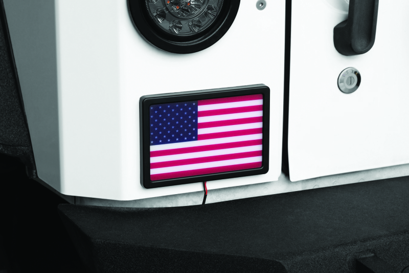 Kuryakyn Freedom Flag LED 4in X 6in Black Brackets Kuryakyn