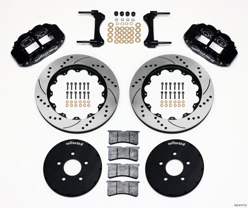 Wilwood Narrow Superlite 6R Front Hat Kit 14.00in Drilled 1994-2004 Mustang Big Brake Kits Wilwood