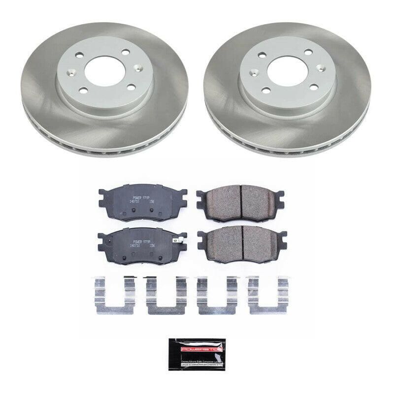 Power Stop 06-11 Kia Rio5 Front Semi-Coated Rotor Kit Brake Kits - Performance Blank PowerStop