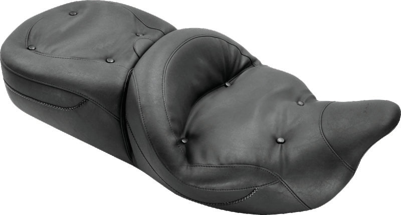 Mustang 08-21 Harley Electra Glide, Rd Glide, Rd King, Str Glide Touring 1PC Seat Regal - Black One-Piece Motorcycle Seats Mustang Motorcycle