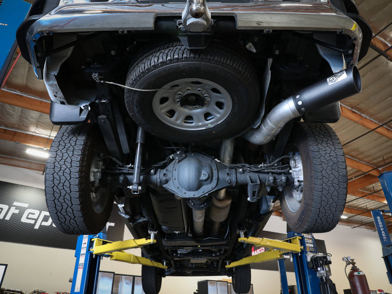 aFe Large Bore-HD 5 IN 409 SS DPF-Back Exhaust System w/Black Tip 20-21 GM Truck V8-6.6L DPF Back aFe