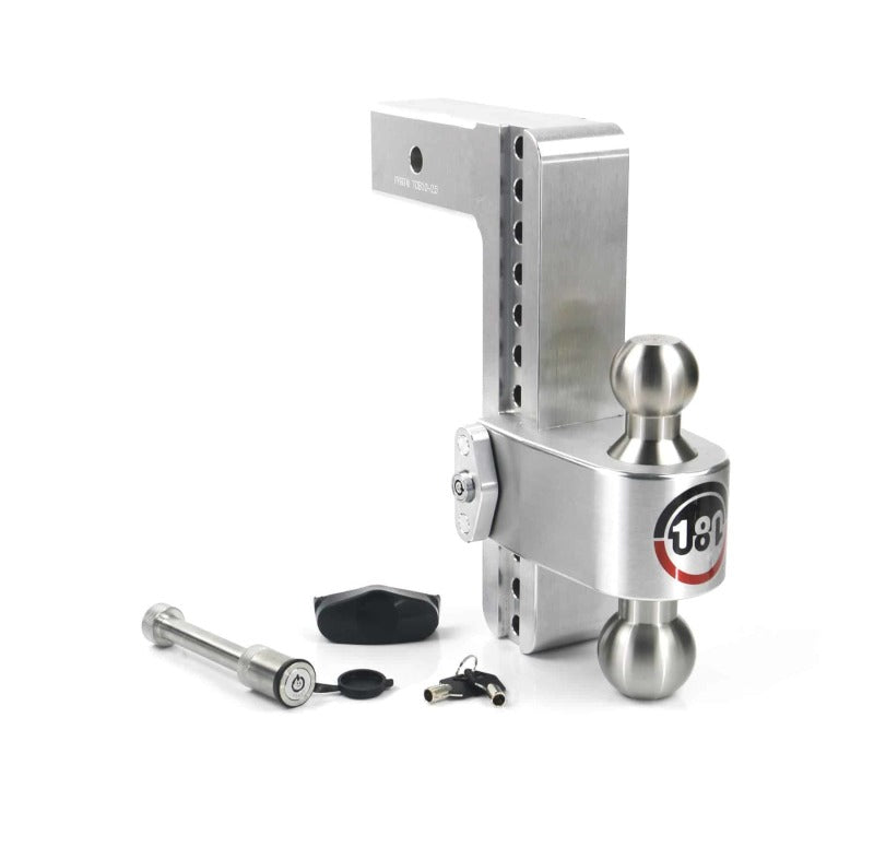 Weigh Safe 180 Hitch 10in Drop Hitch & 2.5in Shank (10K/18.5K GTWR) w/WS05 - Aluminum Hitch Ball Mounts Weigh Safe