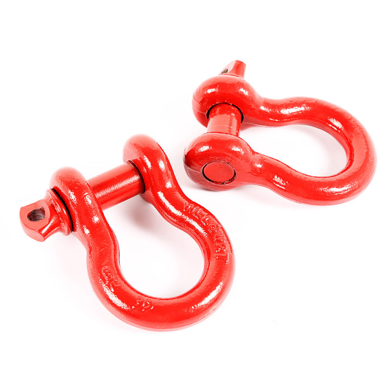 Rugged Ridge Red 7/8in D-Shackles Shackle Kits Rugged Ridge