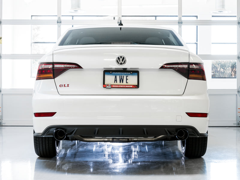 AWE Tuning 18-21 Volkswagen Jetta GLI Mk7 Track Exhaust - Diamond Black Tips (Fits High-Flow DP) Catback AWE Tuning