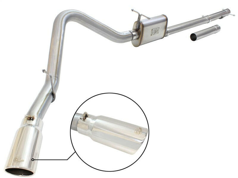 aFe MACHForce XP Exhaust 3in-3.5in SS Single Side Ext CB w/ Polish Tip 99-04 Ford F-250 V8 5.4L/6.8L Catback aFe