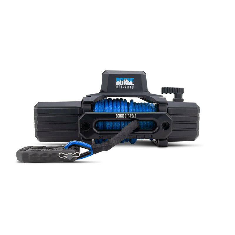Borne Off-Road 12K Winch - Blue Synthetic Rope Winches Borne Off-Road