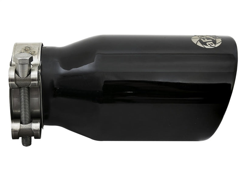 aFe MACH Force-Xp Universal 409 SS Single-Wall Clamp-On Exhaust Tip - Black Tips aFe