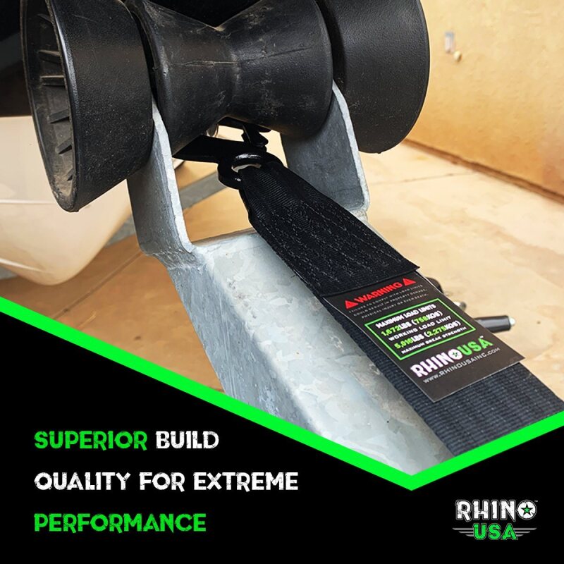 Rhino USA 2In X 20Ft Boat Winch Strap With Hook Tow Straps Rhino USA