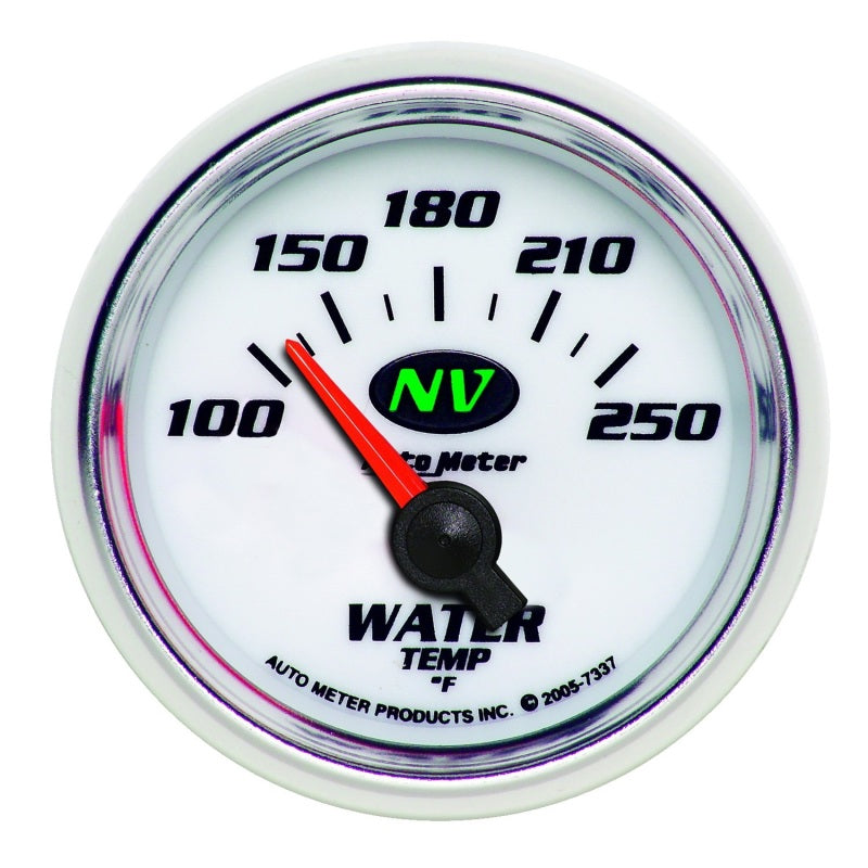 AutoMeter Gauge Water Temp 2-1/16in. 100-250 Deg. F Electric NV Gauges AutoMeter