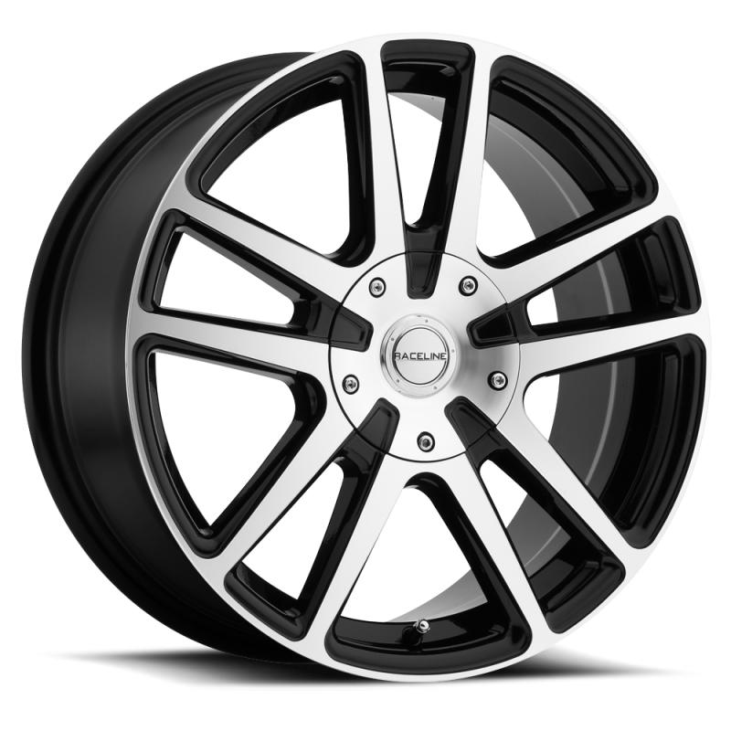 Raceline 145M Encore 16x7in / 4x100/4x114.3 BP / 40mm Offset / 72.62mm Bore - Black & Machined Wheel Wheels - Cast Raceline