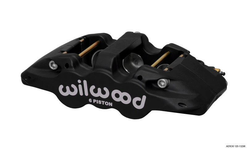 Wilwood Caliper-Aero6-L/H - Black Anodize 1.75/1.38/1.38in Pistons 1.25in Disc Brake Calipers - Perf Wilwood
