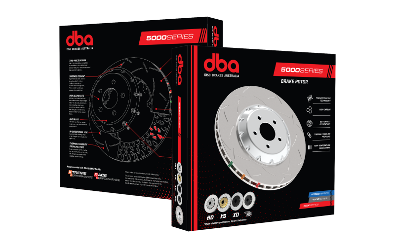 DBA Replacement T3 Slotted 5000 Series Rotor Ring Brake Rotors - 2 Piece DBA