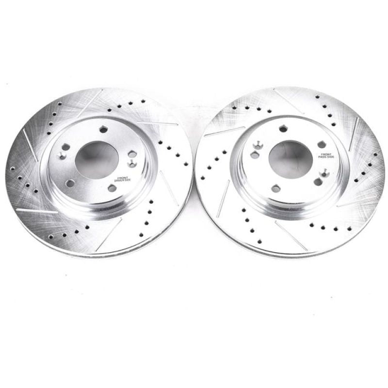 Power Stop 17-19 Hyundai Elantra Front Evolution Drilled & Slotted Rotors - Pair Brake Rotors - Slot & Drilled PowerStop