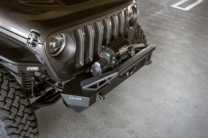 DV8 Offroad 07-23 Jeep Wrangler/Gladiator JT/JK/JL FS-25 Stubby Front Bumper w/Plated Bull Bar Bumpers - Steel DV8 Offroad
