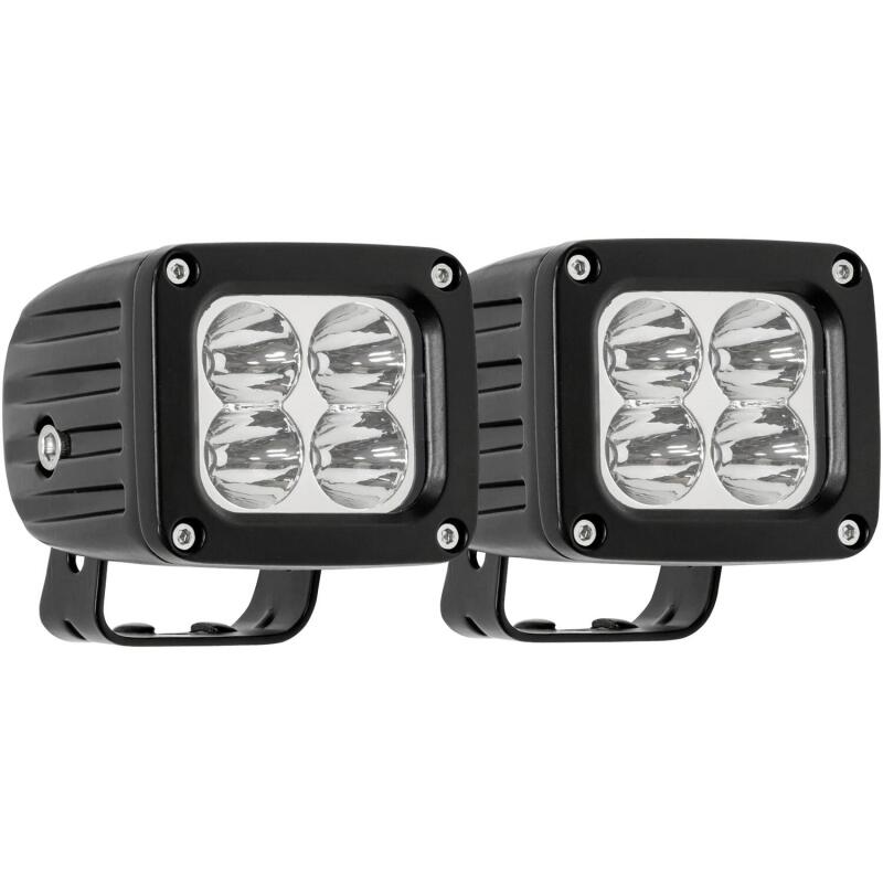Westin Quadrant LED Auxiliary Light 3 inch x 2.5 inch Flood w/5W Cree (Set of 2) - Black Light Bars & Cubes Westin