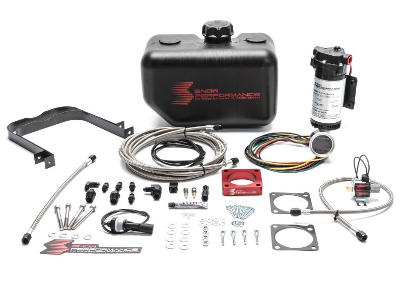 Snow Performance 08-15 Evo Stg 2 Boost Cooler Water Injection Kit w/SS Braid Line & 4AN Fittings Water Meth Kits Snow Performance