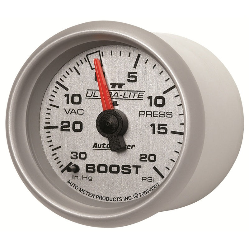 Autometer Ultra-Lite II 52mm 30 in Hg/20 psi Mechanical Boost/Vacuum Gauge Gauges AutoMeter